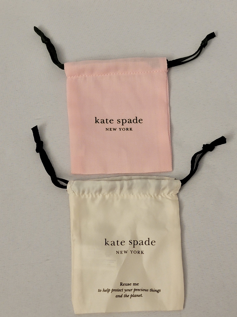 Kate Spade New York Pink and Cream Drawstring Pouch Set